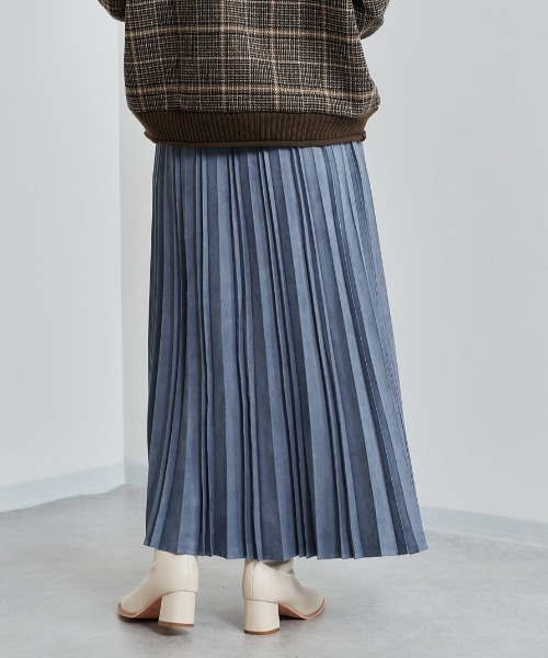 cepo（セポ）の「フェイクスウェードプリーツスカート（スカート・レディース・グレー/ピンク/ブルー・M）」の8枚目の写真