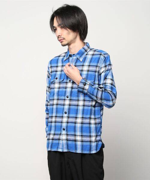 Banana Republic(バナナリパブリック)の「ヘビー フランネル シャツジャケット(シャツ/ブラウス・メンズ・ブルー/レッド・M/L/S/XL)」の6枚目の写真