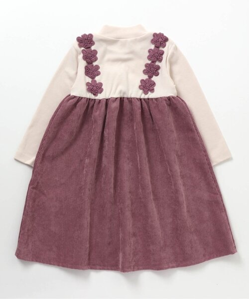 apres les cours（アプレレクール）の「お花モチーフドッキングワンピース（ワンピース・キッズ・キャメル/アイボリー/ピンク・80/130/90/140/120/110/100）」の5枚目の写真