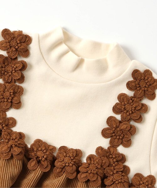 apres les cours（アプレレクール）の「お花モチーフドッキングワンピース（ワンピース・キッズ・キャメル/アイボリー/ピンク・80/130/90/140/120/110/100）」の14枚目の写真