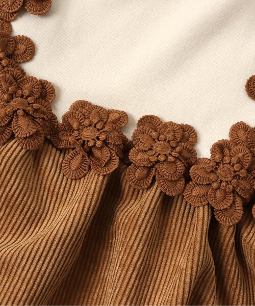 apres les cours（アプレレクール）の「お花モチーフドッキングワンピース（ワンピース・キッズ・キャメル/アイボリー/ピンク・80/130/90/140/120/110/100）」の9枚目の写真