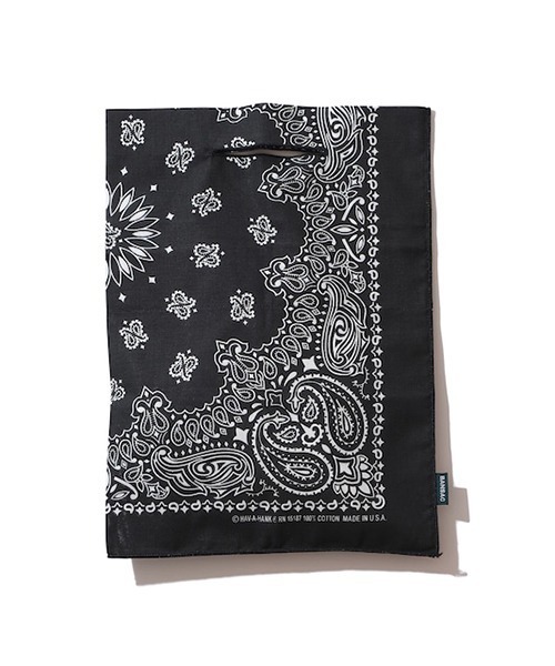 HAV-A-HANK（ハバハンク ）の「BANSAC バンサック HAV-A-HANK ハバハンク バンダナ エコバッグ ソリッド&ネオンカラー（エコバッグ/サブバッグ・メンズ・ホワイト/ブラック/グリーン/ネイビー/イエロー/レッド/オレンジ/ミント/イエロー系/ピンク/ライトオレンジ系/ターコイズブルー/プラム/ダークグリーン・FREE）」の15枚目の写真