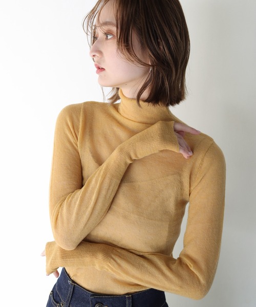 CLEIO（クレイオ）の「【CLEIO】モヘアタートルシアーニット（ニット/セーター・レディース・イエロー/アイボリー/ラベンダー・FREE）」の3枚目の写真