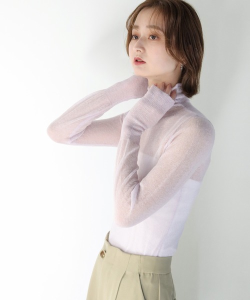 CLEIO（クレイオ）の「【CLEIO】モヘアタートルシアーニット（ニット/セーター・レディース・イエロー/アイボリー/ラベンダー・FREE）」の6枚目の写真