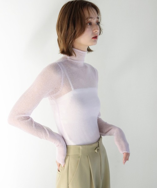 CLEIO（クレイオ）の「【CLEIO】モヘアタートルシアーニット（ニット/セーター・レディース・イエロー/アイボリー/ラベンダー・FREE）」の7枚目の写真