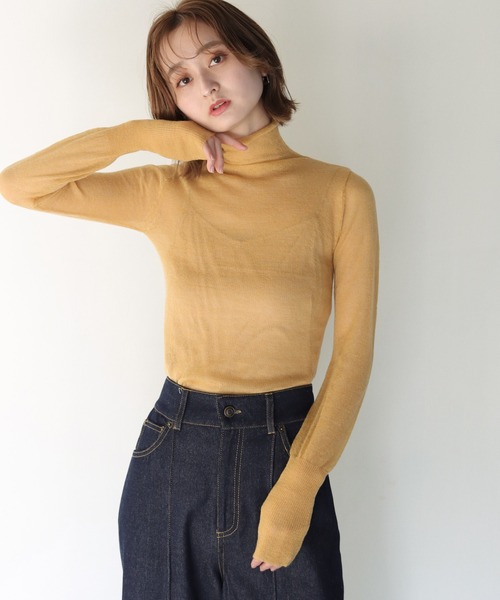 CLEIO（クレイオ）の「【CLEIO】モヘアタートルシアーニット（ニット/セーター・レディース・イエロー/アイボリー/ラベンダー・FREE）」の12枚目の写真