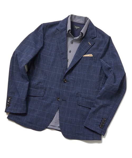 MEN'S BIGI(メンズビギ)の「強撚先染ドビージャケット(テーラードジャケット・メンズ・ネイビー/ブラック系その他/ブルー系その他・01/02/03/04)」の5枚目の写真