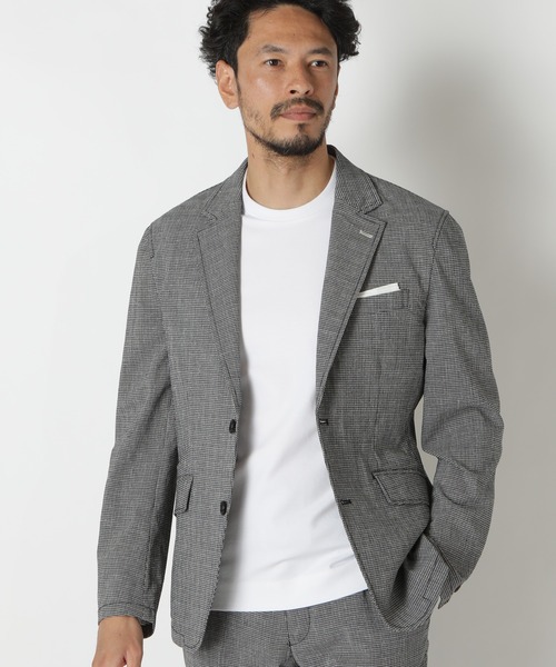 MEN'S BIGI(メンズビギ)の「強撚先染ドビージャケット(テーラードジャケット・メンズ・ネイビー/ブラック系その他/ブルー系その他・01/02/03/04)」の4枚目の写真
