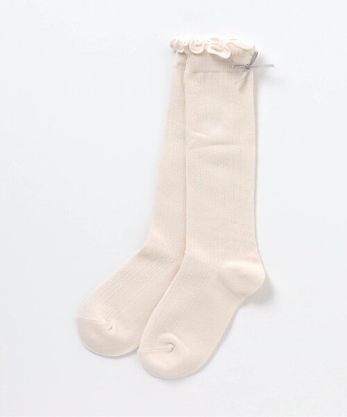 apres les cours(アプレレクール)の「■バックリボンハイソックス(ソックス/靴下・キッズ・ピンク/チャコール/ベージュ/アイボリー・12/21/15 /18)」の2枚目の写真