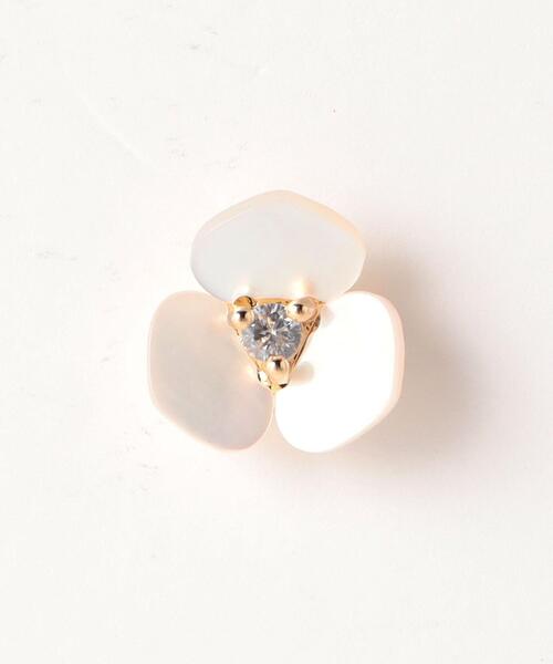 【FC限定】 JSB LAND ホワイトローズピアス　3900円に変更 18K ホワイトゴールド 0.25カラット ダイヤモンド Jフープ ピアス