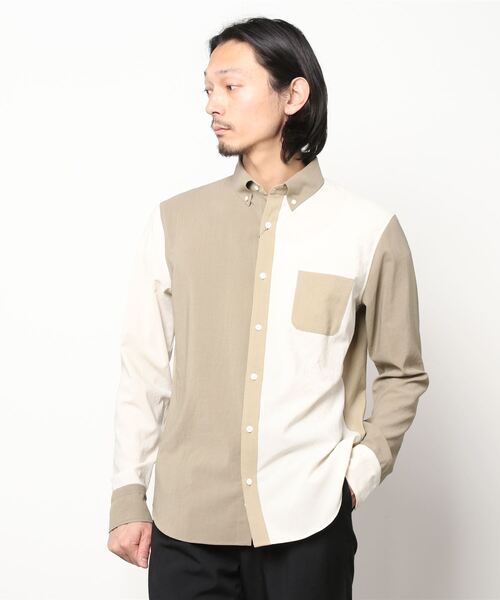 1 piu 1 uguale 3(ウノピゥウノウグァーレトレ)の「PLAIN SHIRT(シャツ/ブラウス・メンズ・ベージュ・Ⅲ/Ⅵ)」の3枚目の写真