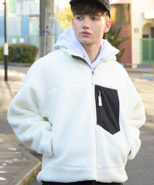 8(eight)(エイト)の「ボアブルゾン(ブルゾン・メンズ・オフホワイト/ブラック/ベージュ・X-LARGE/MEDIUM/LARGE)」の2枚目の写真