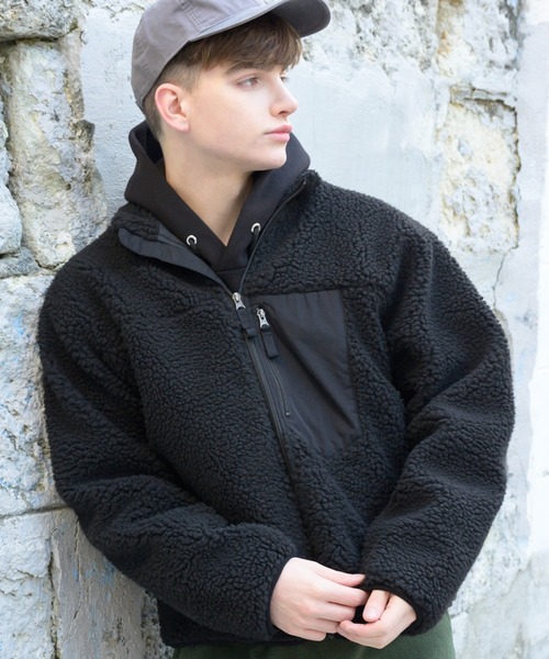8(eight)(エイト)の「ボアブルゾン(ブルゾン・メンズ・オフホワイト/ブラック/ベージュ・X-LARGE/MEDIUM/LARGE)」の1枚目の写真