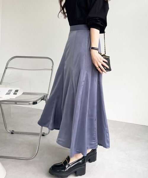 GeeRA（ジーラ）の「マチ付フレアーロングスカート（スカート・レディース・ブルー/ベージュ/グリーン・LARGE/MEDIUM/X-LARGE）」の15枚目の写真