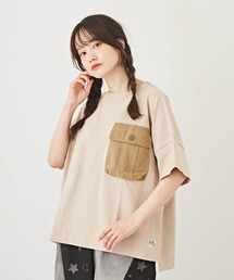 CUBE SUGAR（キューブシュガー）の「WEB限定天竺半袖ワイド異素材胸ポケット付きTシャツ（Tシャツ/カットソー）」