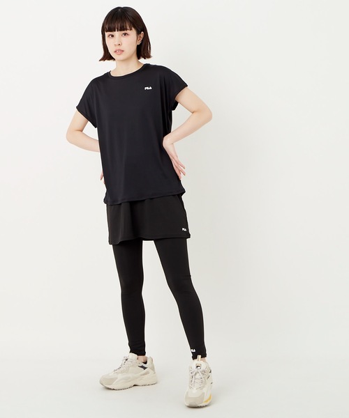 FILA(フィラ)の「【FILA:フィラ】レディースTシャツ+スカート付+レギンス3点セット(Tシャツ/カットソー・レディース・ホワイト/ブラック/ラベンダー・MEDIUM/LARGE/X-LARGE)」の5枚目の写真