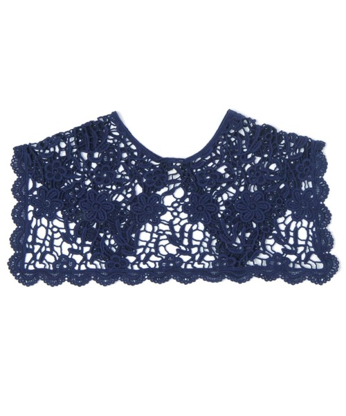 studio CLIP（スタディオクリップ）の「ナチュラルかぎ編み付け襟（付け襟・レディース・ホワイト/ネイビー・FREE）」の7枚目の写真