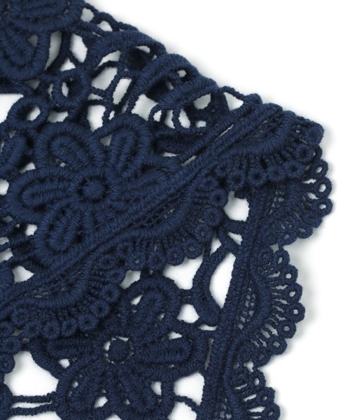 studio CLIP（スタディオクリップ）の「ナチュラルかぎ編み付け襟（付け襟・レディース・ホワイト/ネイビー・FREE）」の10枚目の写真