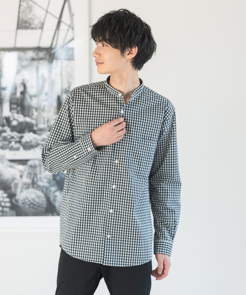 GLOBAL WORK（グローバルワーク）の「ストレッチブロードバンドシャツ/255733（シャツ/ブラウス・メンズ・その他/ホワイト/ライトベージュ/スカイブルー/ブルー/グレー・LARGE/X-LARGE/MEDIUM/SMALL）」の6枚目の写真