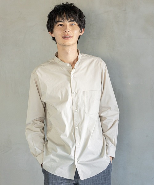 GLOBAL WORK（グローバルワーク）の「ストレッチブロードバンドシャツ/255733（シャツ/ブラウス・メンズ・その他/ホワイト/ライトベージュ/スカイブルー/ブルー/グレー・LARGE/X-LARGE/MEDIUM/SMALL）」の14枚目の写真