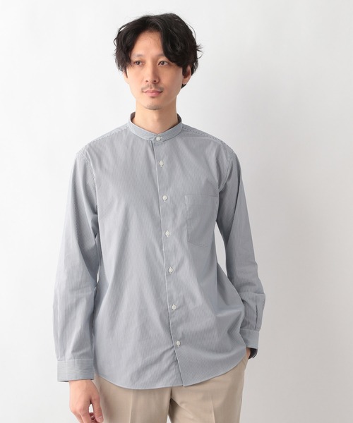 GLOBAL WORK（グローバルワーク）の「ストレッチブロードバンドシャツ/255733（シャツ/ブラウス・メンズ・その他/ホワイト/ライトベージュ/スカイブルー/ブルー/グレー・LARGE/X-LARGE/MEDIUM/SMALL）」の7枚目の写真