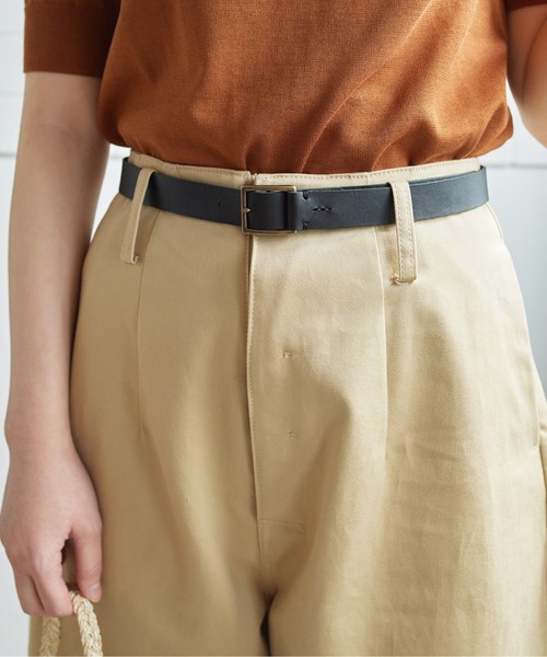 bulle de savon（ビュルデサボン）の「stitch leather belt（ベルト・レディース・ナチュラル/ブラック/ライトグリーン・FREE）」の15枚目の写真