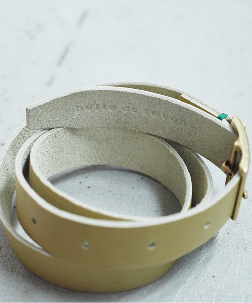 bulle de savon（ビュルデサボン）の「stitch leather belt（ベルト・レディース・ナチュラル/ブラック/ライトグリーン・FREE）」の9枚目の写真