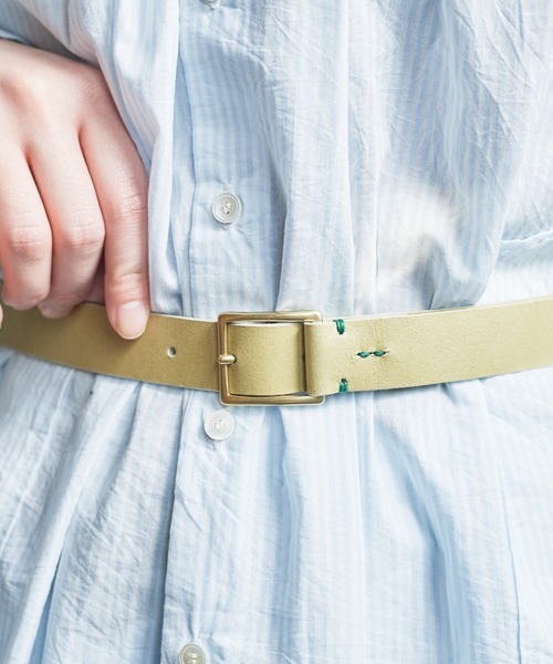 bulle de savon（ビュルデサボン）の「stitch leather belt（ベルト・レディース・ナチュラル/ブラック/ライトグリーン・FREE）」の10枚目の写真