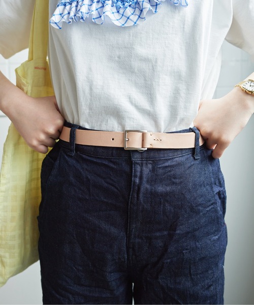 bulle de savon（ビュルデサボン）の「stitch leather belt（ベルト・レディース・ナチュラル/ブラック/ライトグリーン・FREE）」の19枚目の写真