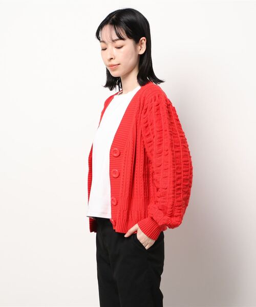 SEE BY CHLOE(シーバイクロエ)の「CARDIGAN/ボクシーカーディガン(カーディガン/ボレロ・レディース・ダークブルー/レッド・S/M)」の3枚目の写真