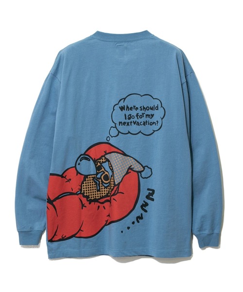 go slow caravan(ゴースローキャラバン)の「COBMASTER/コブマスター 吸汗速乾 ルーズフィットL/STEE -スリーピング-(Tシャツ/カットソー・メンズ・オリーブ/オートミール/ブルー系その他・MEDIUM/LARGE/X-LARGE)」の2枚目の写真