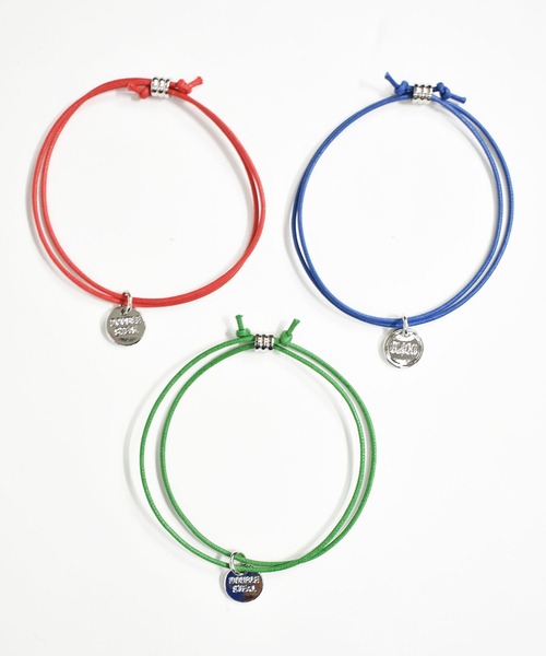 DOUBLE STEAL（ダブルスティール）の「Leather Cord Bracelet（ブレスレット・メンズ・ブラック/ブルー/グリーン系その他/キャメル/レッド/グリーン/パープル・FREE）」の9枚目の写真