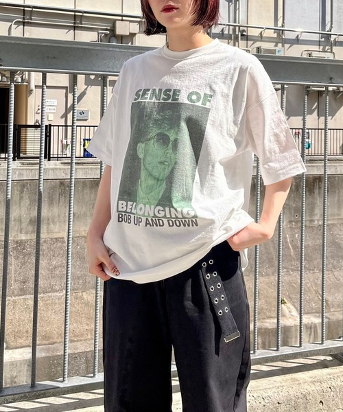 PBLIM(ページボーイリム)の「【PAGEBOYLIM】フォトグラフィックT(Tシャツ/カットソー・レディース・グレー/オフホワイト・MEDIUM/LARGE)」の1枚目の写真