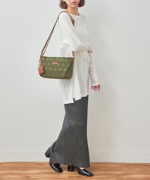 toleur】ナイロンドット×カウレザーショルダーバッグ 11776