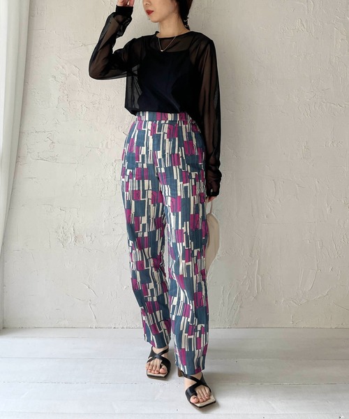 CAPRICIEUX LE'MAGE（カプリシューレマージュ）の「ジオメトリックパンツ（その他パンツ・レディース・ブラック/ブルー・FREE）」の11枚目の写真