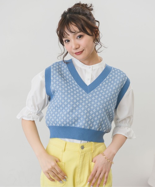 セール】小花柄ショートベスト（ベスト）｜ems excite（エムズ