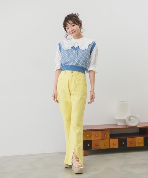 セール】小花柄ショートベスト（ベスト）｜ems excite（エムズ