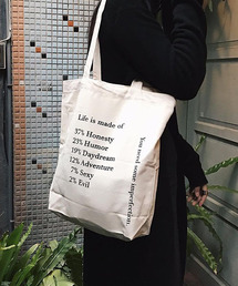 c.u.l | 【c.u.l】キャンパストートバッグ ロゴプリント ファスナー付き cula377(トートバッグ)