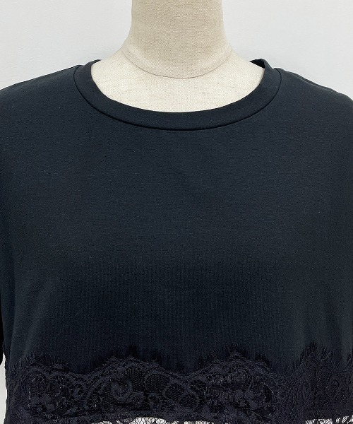 PICCIN（ピッチン）の「レースプリーツ切替えプルオーバー（Tシャツ/カットソー・レディース・オフホワイト/ブラック・M/L）」の7枚目の写真