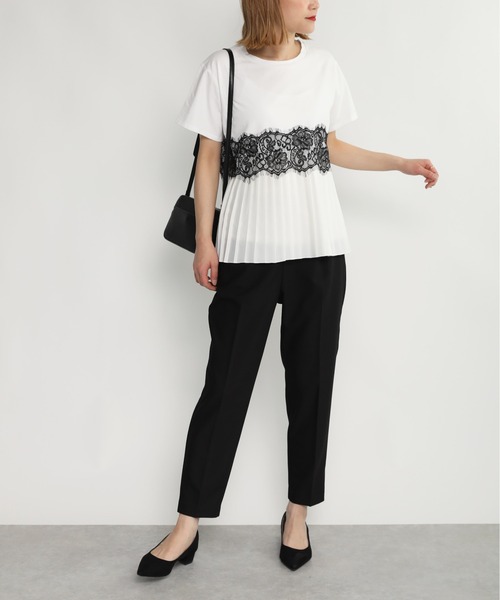 PICCIN（ピッチン）の「レースプリーツ切替えプルオーバー（Tシャツ/カットソー・レディース・オフホワイト/ブラック・M/L）」の15枚目の写真