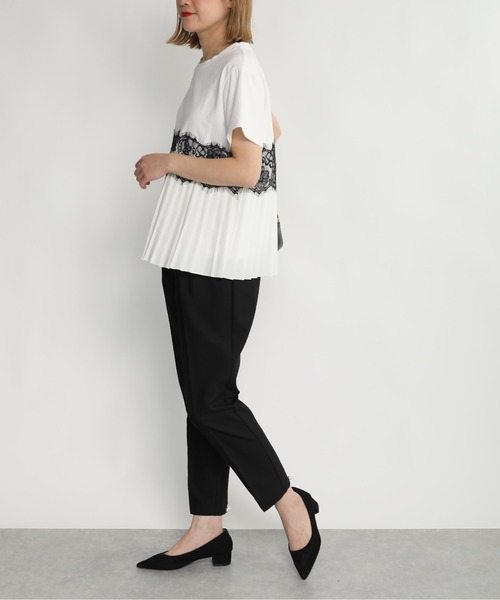 PICCIN（ピッチン）の「レースプリーツ切替えプルオーバー（Tシャツ/カットソー・レディース・オフホワイト/ブラック・M/L）」の16枚目の写真