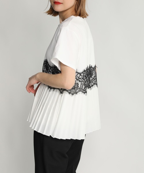 PICCIN（ピッチン）の「レースプリーツ切替えプルオーバー（Tシャツ/カットソー・レディース・オフホワイト/ブラック・M/L）」の13枚目の写真