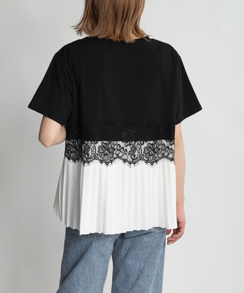 PICCIN（ピッチン）の「レースプリーツ切替えプルオーバー（Tシャツ/カットソー・レディース・オフホワイト/ブラック・M/L）」の22枚目の写真