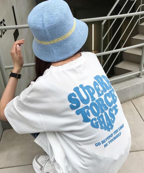 INGNI(イング)の「BACK発泡ハートロゴ半袖チュニックTシャツ(Tシャツ/カットソー・レディース・ブラック/ライトブルー/ホワイト×ブルー/ホワイト×ピンク/ピンク/ブラック系その他/ホワイト系/ホワイト系5/ホワイト系8・M)」の6枚目の写真