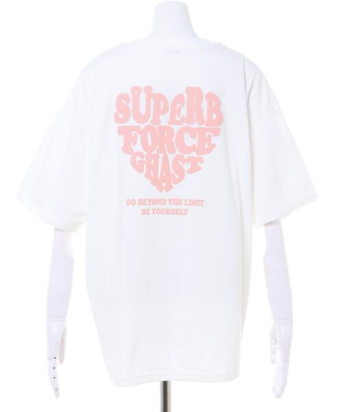 INGNI(イング)の「BACK発泡ハートロゴ半袖チュニックTシャツ(Tシャツ/カットソー・レディース・ブラック/ライトブルー/ホワイト×ブルー/ホワイト×ピンク/ピンク/ブラック系その他/ホワイト系/ホワイト系5/ホワイト系8・M)」の12枚目の写真