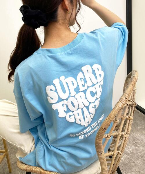 INGNI(イング)の「BACK発泡ハートロゴ半袖チュニックTシャツ(Tシャツ/カットソー・レディース・ブラック/ライトブルー/ホワイト×ブルー/ホワイト×ピンク/ピンク/ブラック系その他/ホワイト系/ホワイト系5/ホワイト系8・M)」の19枚目の写真