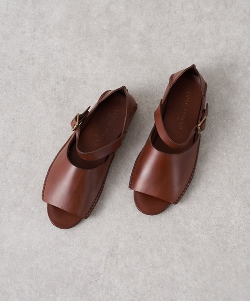 CORSO ROMA，9（コルソローマ）の「《WEB限定・CORSO ROMA,9》レザーサンダル（サンダル・レディース・ブラウン・38/39/35/36/37）」の2枚目の写真