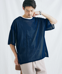 【ニット+Tシャツの2点セット】オープンワーク ニットレイヤー