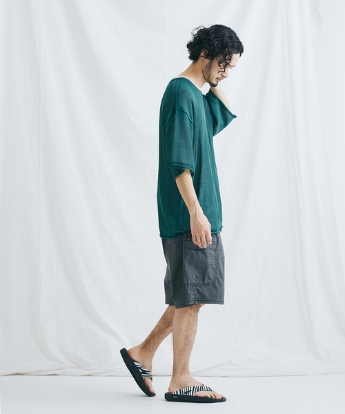 JOURNAL STANDARD（ジャーナルスタンダード）の「【ニット＋Ｔシャツの2点セット】オープンワーク ニットレイヤー（Tシャツ/カットソー・メンズ・ベージュ/グリーン/ネイビー/オレンジ・MEDIUM/LARGE）」の10枚目の写真