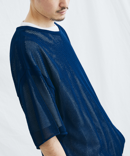 JOURNAL STANDARD（ジャーナルスタンダード）の「【ニット＋Ｔシャツの2点セット】オープンワーク ニットレイヤー（Tシャツ/カットソー・メンズ・ベージュ/グリーン/ネイビー/オレンジ・MEDIUM/LARGE）」の22枚目の写真